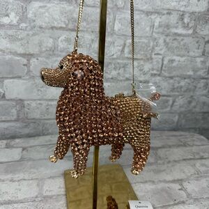 NEW Dog Rhinestone Evening Clutch Crystal Rose Gold Purse Diamond‎ Evening Bag